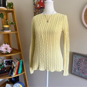 yellow cable knit sweater 🐣